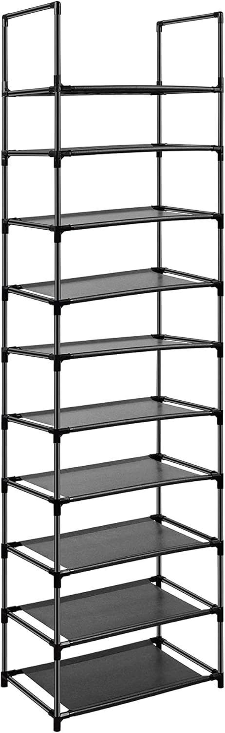 Easyhouse 10 Tier Metal Shoe Rack for Entryway, Closet, Bedroom, Narrow Tall Shelf