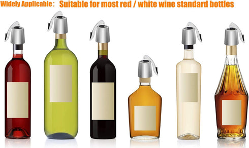3 Pack Stainless Steel Wine Stoppers - Reusable Bottle Stopper Sealer with Silicone Plug, Ideal Gift