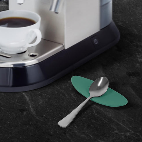 Carrotez Small Silicone Coffee Spoon Rest 2 Pcs, Flexible Spoon Holder for Kitchen Next to Coffee Maker