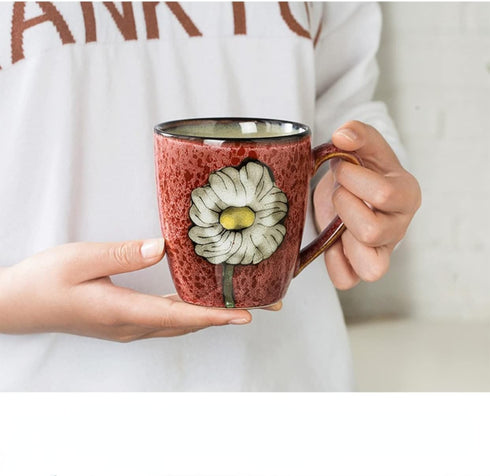 12oz Ceramics Cappuccino Mug,Coffee mugs,Tea mugs,Kiln Glazing Process,Microwave and Dishwasher Safe, Perfect For Tea
