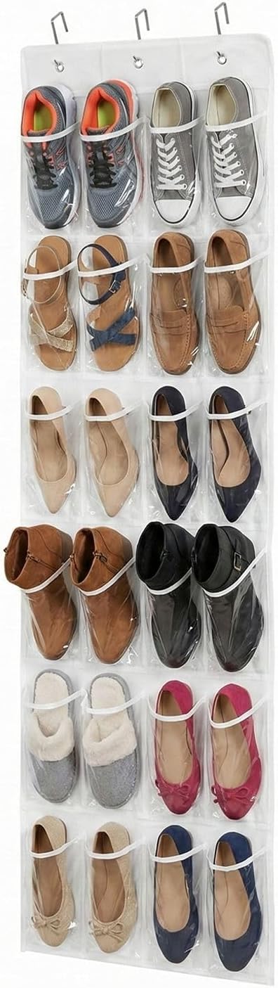Flexzion Over the Door Shoe Organizer - Hanging Shoe Rack for Closet