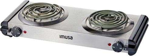 Imusa USA GAU-80312US Electric Double Burner 1750-Watts, Stainless Steel