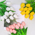 Artificial Tulips 10Pcs Real Touch Fake Tulips, PU Flower Arrangement Bouquets for Home Decoration (Yellow)