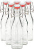 6 Pack 8 oz Juvale Swing Top Glass Bottles with Stoppers, Cleaning Brush - Hot Sauce Bottles for Vanilla Extract