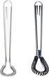 Stainless Steel Mini Spring Egg Beater - Silicone Whisk, Hand Held Sauce Stirrer, 2Pack-Silicone+Steel Coil