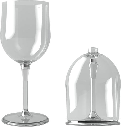 Portable Collapsible Plastic Wine Glass, BPA Free, with Safety Carrier, 1pcs, Transparent