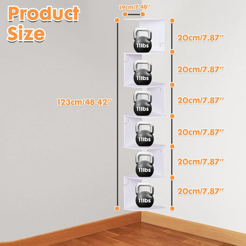 7 ShellKingdom Corner Shelf Wall Mount, Tier Corner Bookshelf, Floating Display Shelves for Home, Living Room, Bedroom