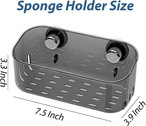 GHYFFF Sponge Holder with Strong Suction Cup, Dish Sponge Caddy Inside Sink Removable,Kitchen Sink Caddy Organizer