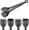 MSY BIGSUNNY Small Serving Tongs, 6 Inches Premium Stainless Steel Appetizer Tongs, Set of 4 (Black)