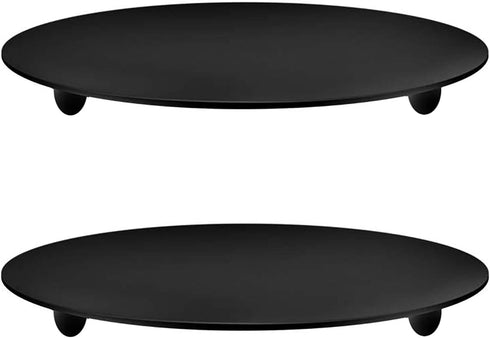 2 Pcs Black 4.3 Inch Iron Candle Holder for Taper Candles, Wedding, Dining, Party Decoration (11cm Black)