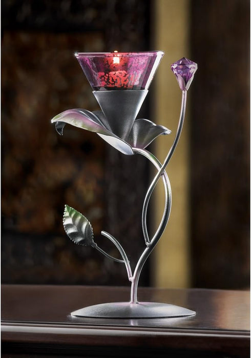 Gifts & Decor Lilac Lily Pad Tealight Candleholder, Centerpiece Stand