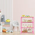 4-Tier 6-8 Closet,Pink HITHIM Free Standing Shoe Racks for Pairs Shoe Storage,Kids Shoe Racks for Small