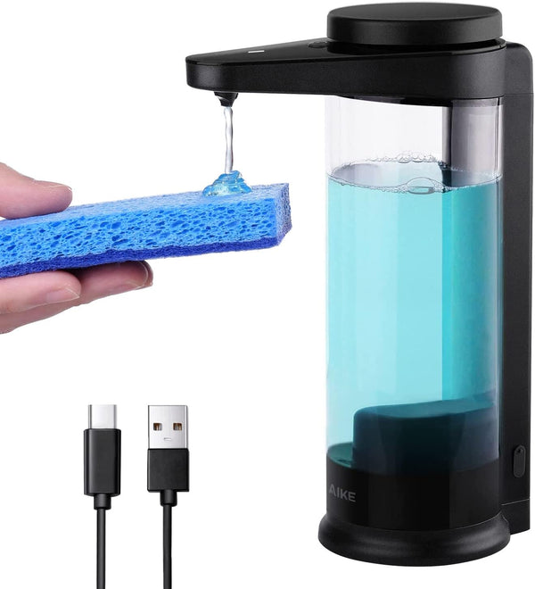 AIKE Touch-Free Automatic Liquid Soap Dispenser - 17oz Rechargeable for Kitchen Dish Soap