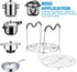 Steamer Cooling Rack Trivet Accessory Set - 9-holes Egg Steamer Cooking Rack with Heat Resistant Silicon Handles