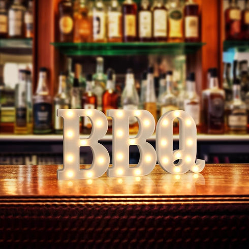 26 Marquee Light up Letters - Alphabet Battery Powered LED Lights, Night Light White Plastic for Engagement Party