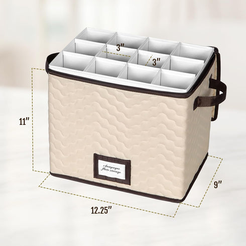 Hold N Storage Wine Glass Storage Set of 2, Each Holds 12 Champagne Flute Glasses Up to 11" H