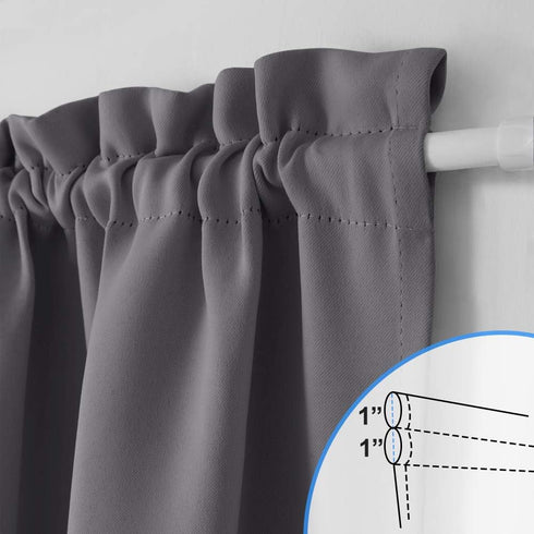 NICETOWN Grey French Door Curtains - Thermal Insulated Blackout Panel for Privacy, W54 x L72-Inch
