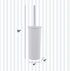 Set, (1 Pack) Superio Ribbed Collection - Decorative Plastic Toilet Bowl Brush and Holder White Smoke Cleaner Scrubber