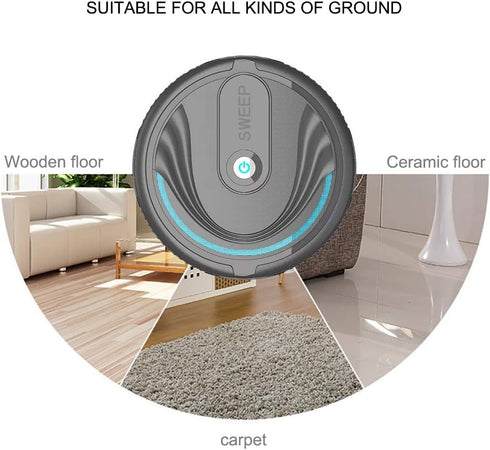Robot Vacuum Cleaner Household Smart Sweeping Robot, Automatic Cleaner for Hard Floor, Tile, Pet Hair, and Carpets