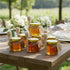 Set 60 Pack 1.5oz Adabocute Mini Honey Jars with Dipper - Hexagon Honey Pot with Gold Lid, Bee Pendants, Jutes, Gold