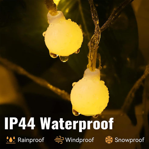 33ft 100 8 WERTIOO Globe String Lights Battery Operated LED Globe Lights with Remote, Modes & Timer Warm White String