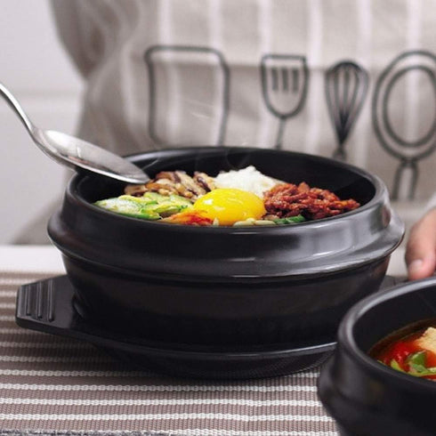 Korean Cooking Stone Bowl by Whitenesser, Sizzling Hot Pot for Bibimbap and Soup, Small, No Lid