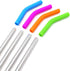 Big Drinking Straws Reusable, 12" Extra Long 8mm Extra Wide Food-Grade 18/8 Stainless Steel with Silicone Elbows Tips