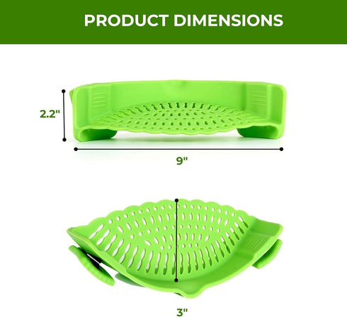 Performore Compact Universal Silicone Snap-On Pot Strainer – Heat-Resistant Clip-On Food Colander, BPA-Free