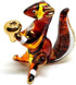 Handmade Mini 2" Cute Squirrel with Walnut Figures, Blown Glass Art Collectible Figurine Gift