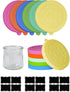 12 Pack Silicone Oui Yogurt Jar Lids with 12 Labels, Food-Grade Lids