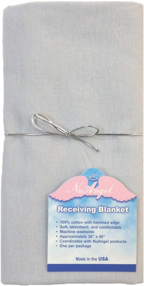 Soft and Cozy Receiving Blanket - 100% Cotton Flannel for Boys, Girls, Neutral - Gray, Made in the USA