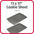GoodCook Dishwasher Safe Nonstick Steel Cookie Sheet, 11'' x 17'', Gray, Set of 2, Silver (42051)