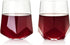 Viski Raye Faceted Crystal Wine Glasses - Set of 2, No-Lead Premium Crystal Clear Glass, Modern Stemless, 20 oz