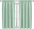 DWCN Blackout Curtains, Room Darkening Thermal Insulated Panels, 52 x 45 inches Long, Set of 2 Light Green Drapes