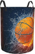 Sport Basketball Ball Round Laundry Hamper, Storage Basket for Toys, Clothes Organizer Bin for Home
