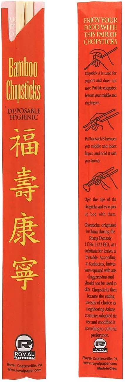 Premium Disposable Bamboo Chopsticks, Sleeved and Separated, Bag of 200 Pair