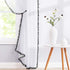 Treatmentex 2 Panels White Sheer Curtains with Black Pompoms, 63" Long Window Draperies for Boy's Room