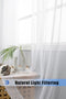 WPM White Sheer Curtains, 58" Wide x 84" Long 2 Panels for Living Room Window Treatment