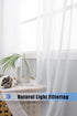 WPM White Sheer Curtains, 58" Wide x 84" Long 2 Panels for Living Room Window Treatment
