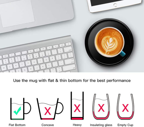 BESTINNKITS Smart Coffee Cup Warmer Set, Auto On/Off Gravity-Induction Mug for Office Desk Use, Heating Plate (Up to