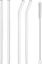 Hiware Reusable Glass Straws Set, 5-piece Drinking Straws with Cleaning Brush, 10" x 10 mm, Dishwasher Safe