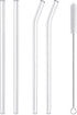 Hiware Reusable Glass Straws Set, 5-piece Drinking Straws with Cleaning Brush, 10" x 10 mm, Dishwasher Safe