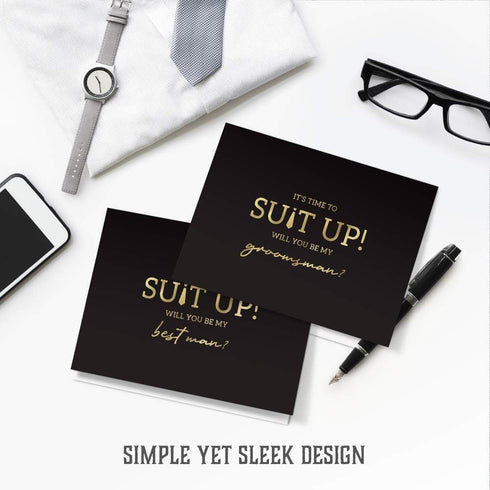 Hat Acrobat Groomsman Proposal Cards, 8 Will You Be My Groomsman and 2 Best Man Cards with Envelopes, Set of 10