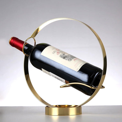 GeLive Gold Wine Bottle Holder Single Bottle Display Stand Freestanding Wine Rack