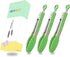 Mini Tongs with Silicone Tips, 7 Inches Silicone Cooking Tongs, Set of 3 in Green
