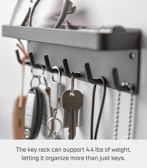 Yamazaki Home Black Magnetic Key Rack with Tray, One Size