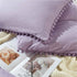 Lavender Standard Size Pillow Shams Set of 2 - Boho Pom Fringe Pillowcases, 20x26 Inch Light Purple Pillowshams