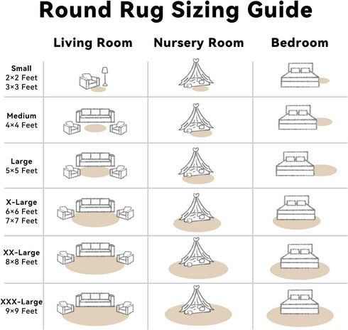 5 OLANLY Beige Round Rugs for Bedroom - Machine Washable, ft Circle Area Rugs for Living Room, Soft and Fluffy Shaggy