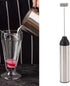 Powerful Handheld Milk Frother - Lightweight Electric Whisk with 2 Mixing Heads, Battery Operated Stainless Steel Mixer