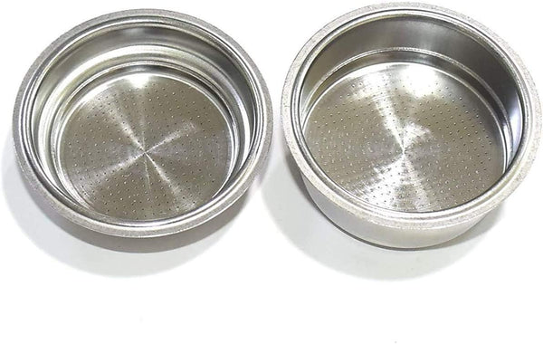 50mm Dual Wall Filter Basket, Filter One Cup and BES820XL/205 Two Cup for Espresso Maker EM-100 (2 Pack)